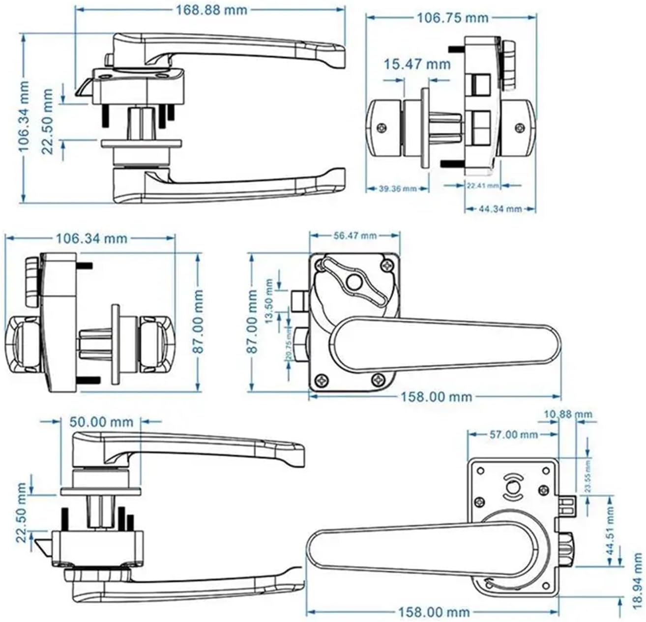 RV Toilet Door Lock Entry Door Lock Door Latch With Brass Lock Cylinder No Rust RV Entry Door Latch RV Door Lock With Non-Fading