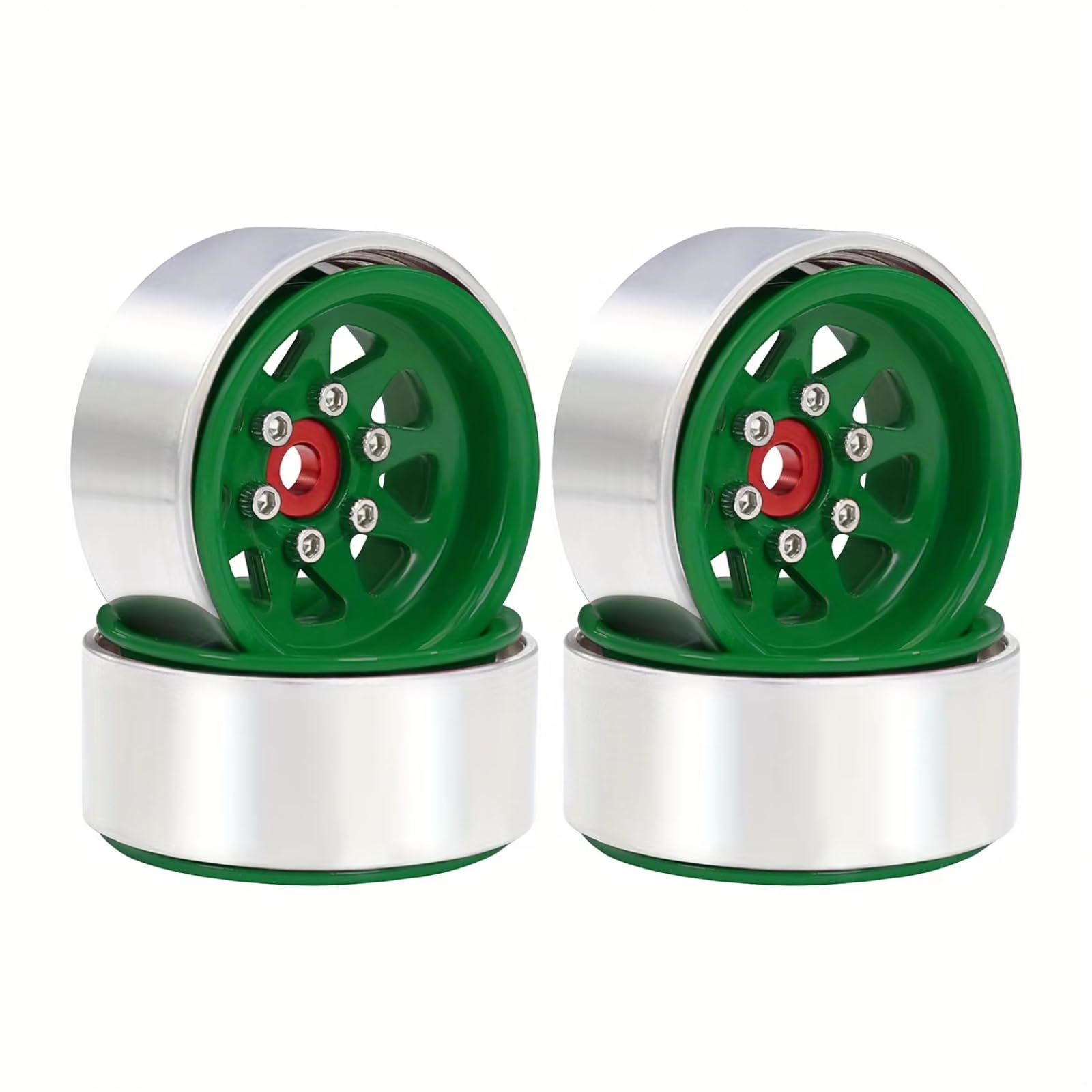 Per Axial Per SCX24 AX24 Per Trx4M 1/18 1/24 Cerchio Beadlock In Alluminio Da 1,0" Con Mozzo In Acciaio Stampato E Piatto Profondo Parti Aggiornamento Auto RC Accessori RC