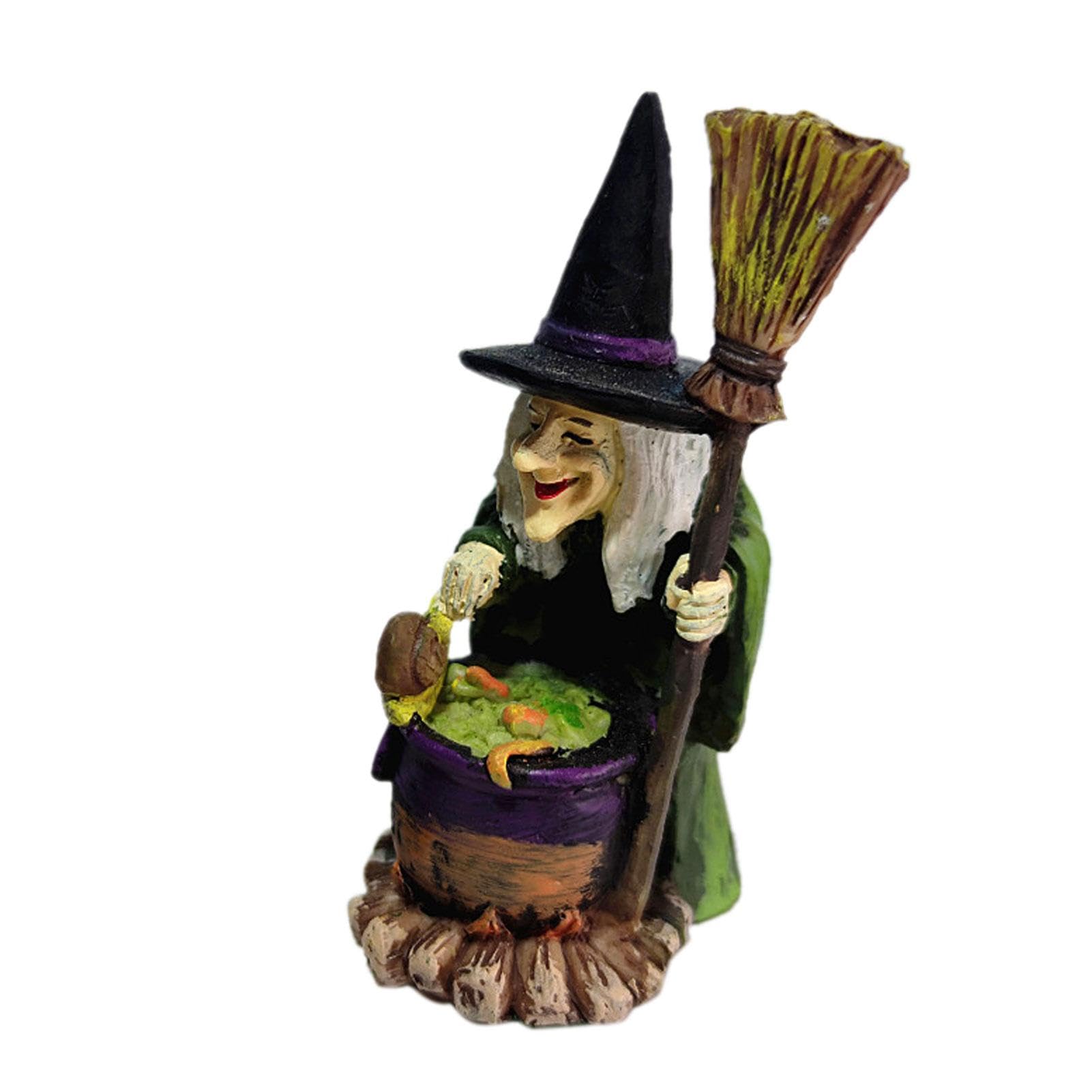 Witch and Witch Statue - Halloween Figurine, Sand Table Sand Ornaments | Halloween Decoration Hanging Witch Toys, House Bar Horror Ghost Devil Wizard Figurine Ornaments Holiday Season Festive Decor