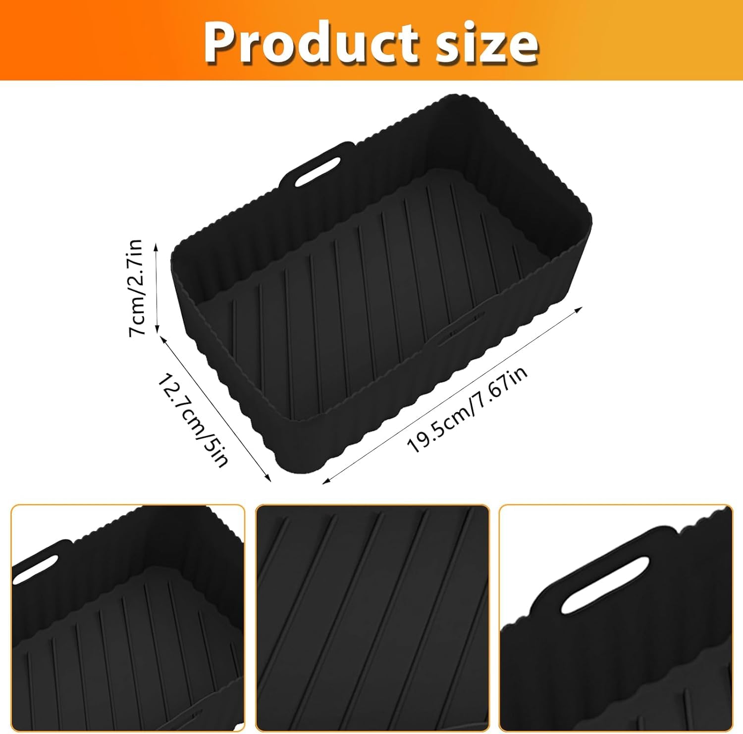 2 szt. Airfryer akcesoria do Ninja Foodi Max Dual Zone AF500EU 7,6L, silikonowa wkładka Air Fryer Accessories do frytkownicy na gorące powietrze, składana forma silikonowa do frytkownicy na gorące