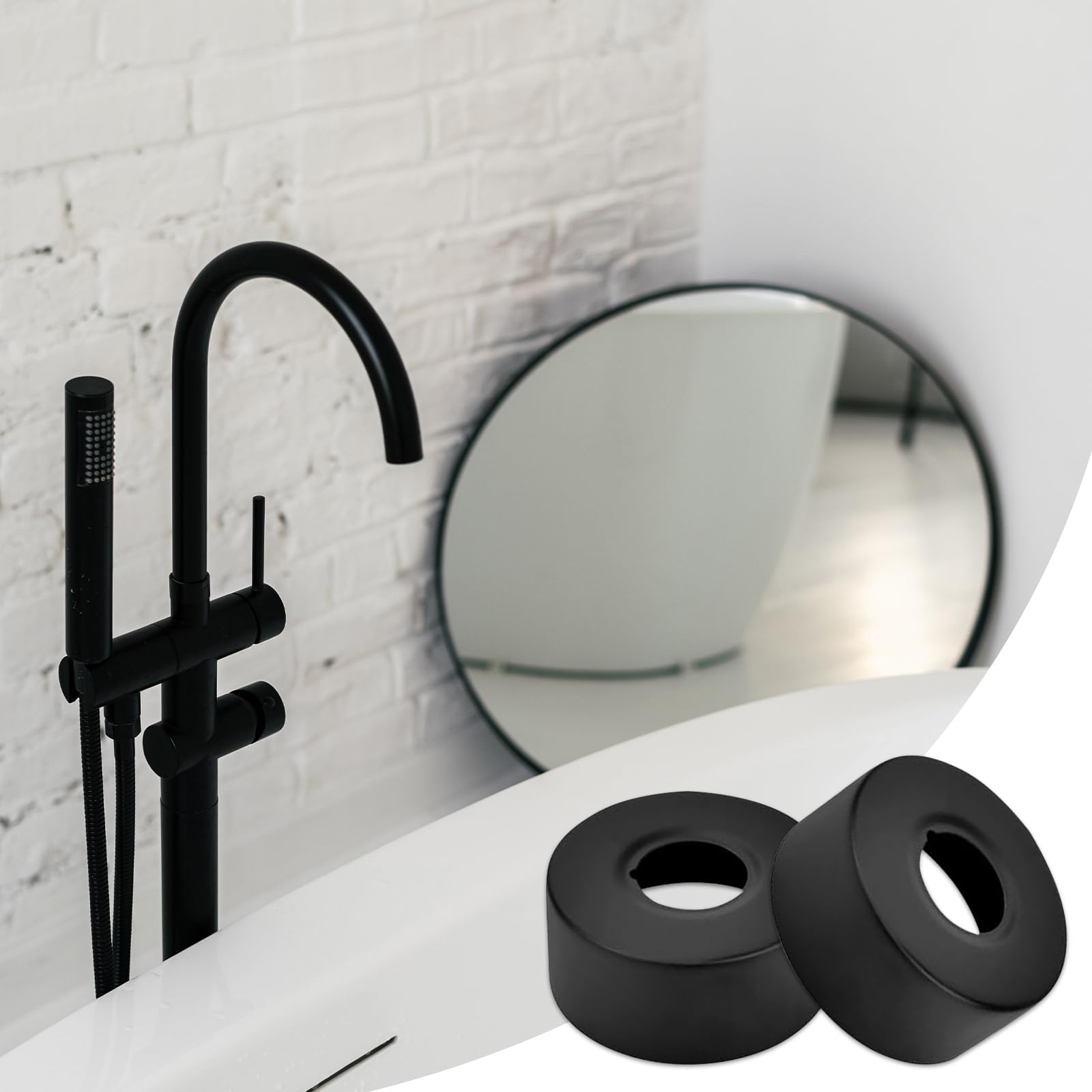6 Piezas Embellecedor Grifo Ducha, Collares de Tubería Embellecedor Radiador Roseta de Acero Inoxidable Cubierta de Tubo para Baño Grifos Ducha Radiadores(25 MM)