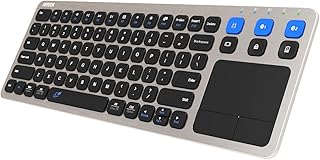 Arteck Universal 2.4G Wireless and Bluetooth Touch TV Keyboard Multi-Device with Easy Media Control and Build-in Touchpad Keyboard for Smart TV, TV Box, TV-Connected Computer, Mac, HTPC