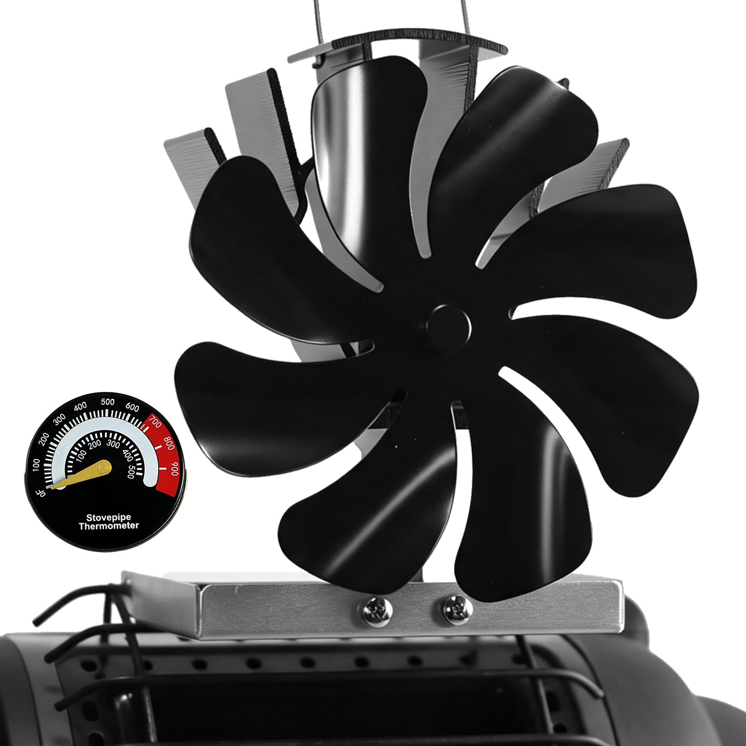 Tomersun Wood Stove Fan 8 Blades Heat Powered Fireplace Fan Woodstove Fan