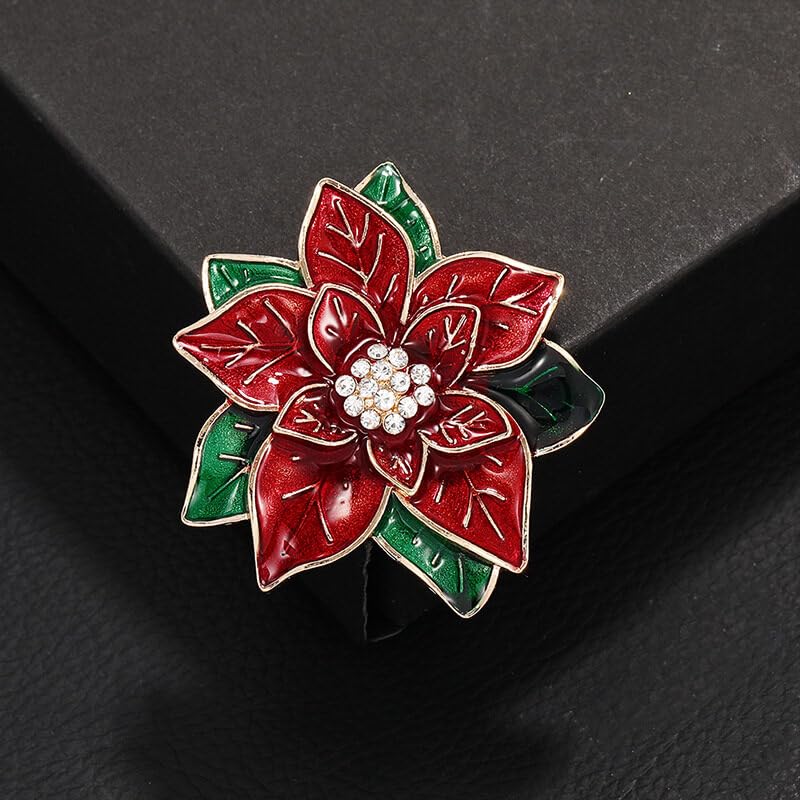 Amazon.co.jp: レッド クリスマス ポインセチア ブローチピン レッド