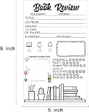 Carnet de notes de 12,7 x 20,3 cm pour les amateurs de livres et les lecteurs, journal de lecture pour les lecteurs pour réviser et suivre la lecture, étudiants (50 feuilles) - 3
