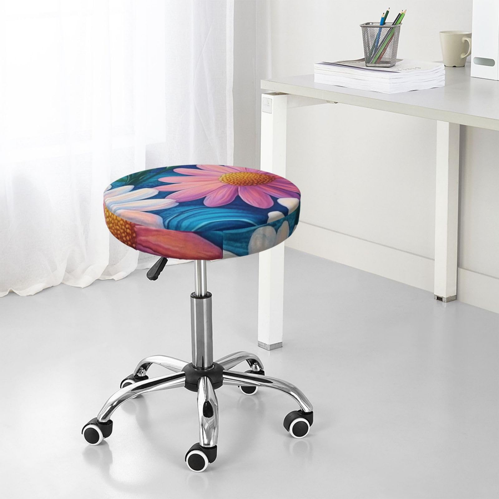 Vert Housse de Tabouret Rond, antipoussière Dia 28-38cm Coussin
