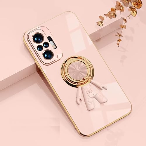 TTVV - Funda de soporte de astronauta chapado para Xiaomi Redmi Note 10S, soporte de anillo de rotación de TPU 360 con soporte magnético,