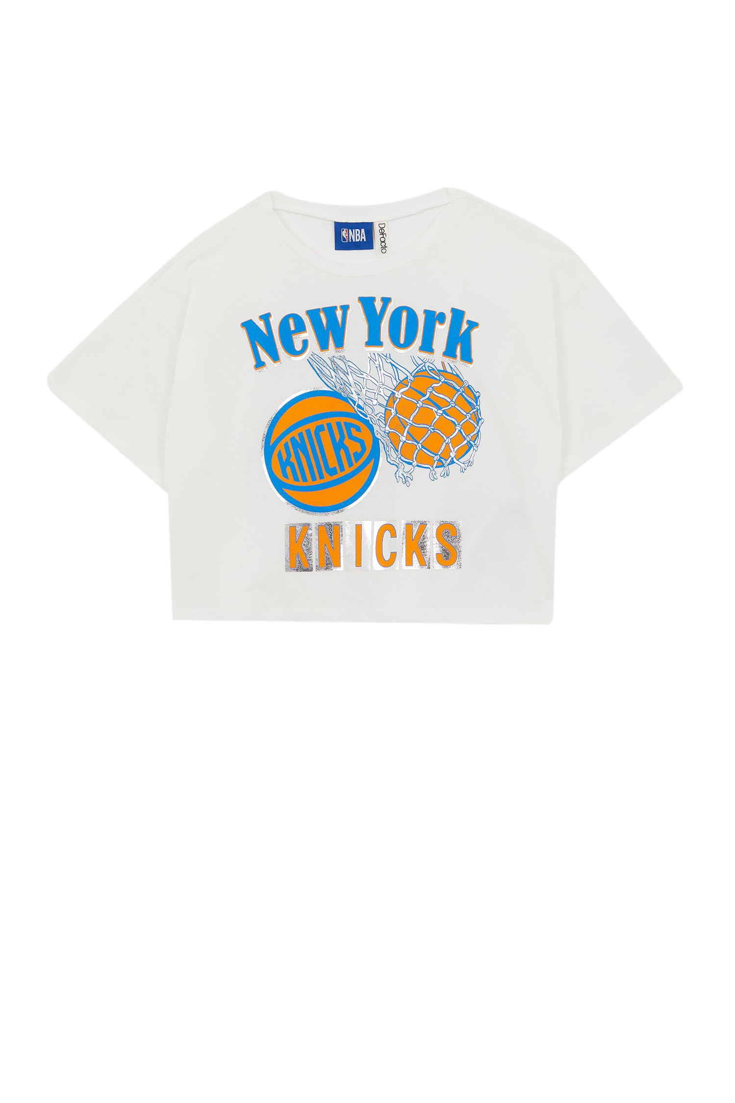 Kız Çocuk Kız Çocuk NBA New York Knicks Kısa Kollu Crop Tişört