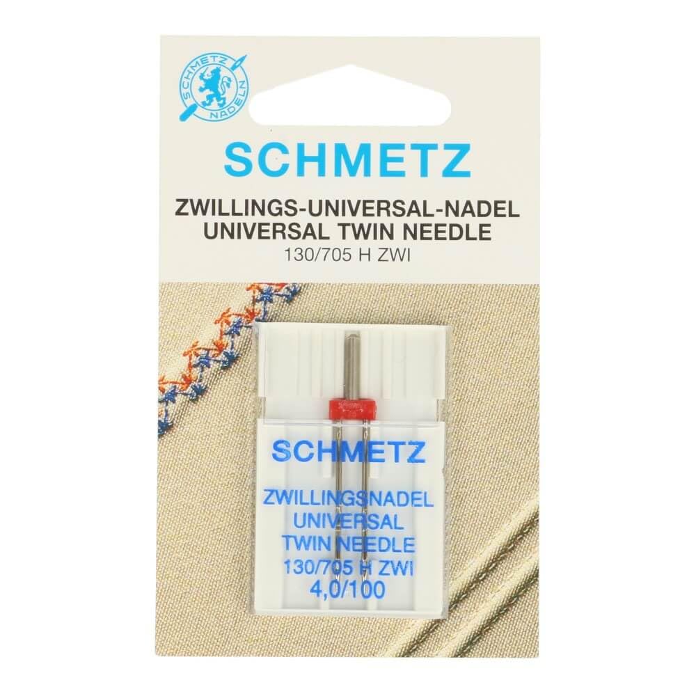 SCHMETZ | 1 Sewing Machine Needle | Universal Twin | 130/705 H ZWI 4.0 | Size 4.0/100 | Suitable for All Common Household Sewing Machines
