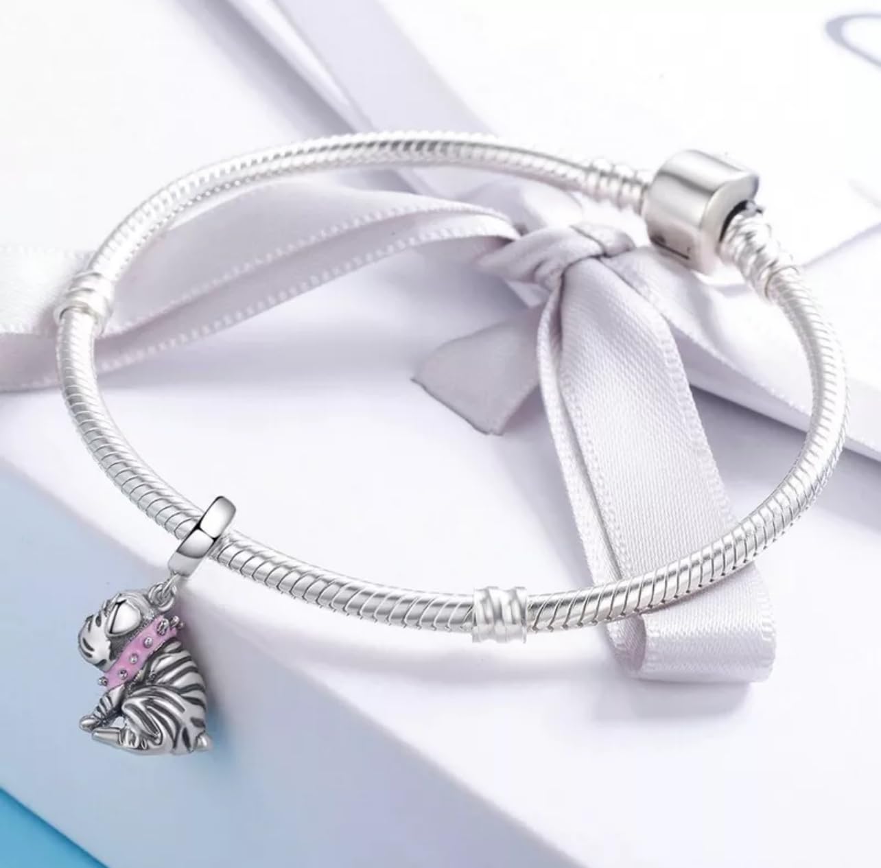 FLXHHX Charm Colgante De Inglés Animal Mascota Perro Plata De Ley 925 Genuina Compatible con Pulsera
