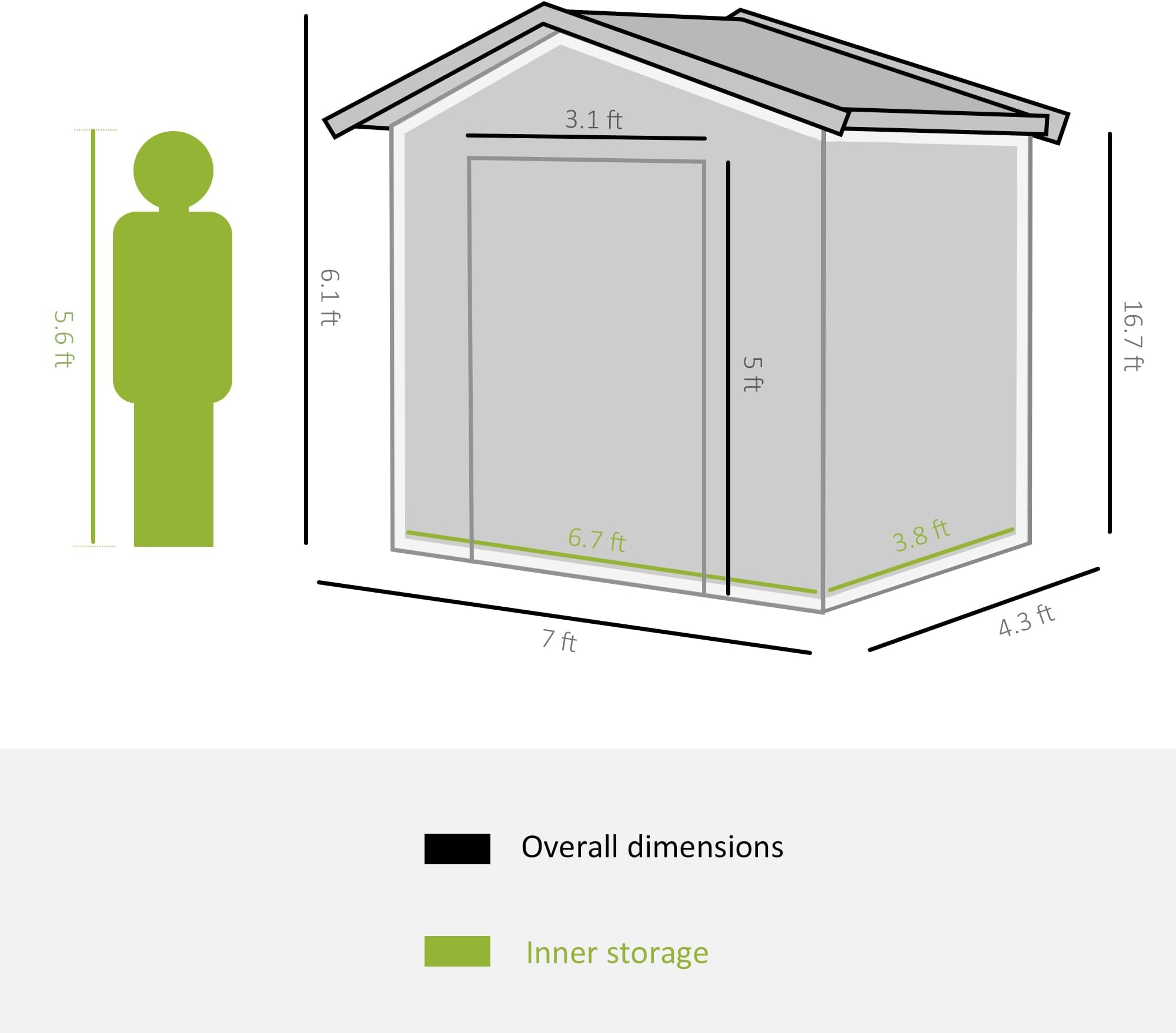 Outsunny Outdoor Storage Shed, Garden Tool Metal Shed with Foundation Kit, Double Lockable Door, Air Vents and Sloping Roof, for Backyard, Patio, Lawn