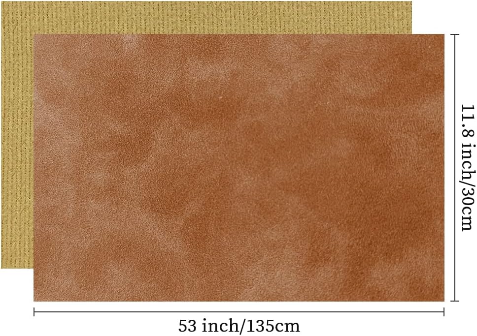 Brown Soft Faux Suede Fabric 30x135cm Synthetic Faux Leather Frosted Leatherette for Home Chair Furniture DIY Accessories