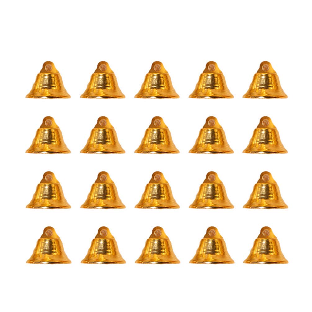 SUPVOX 20pcs Craft Bells Jingle Bells Mini Small Bells Golden Wind Chimes Bells Vintage Metal Bells Christmas DIY Craft Wind Chimes Making