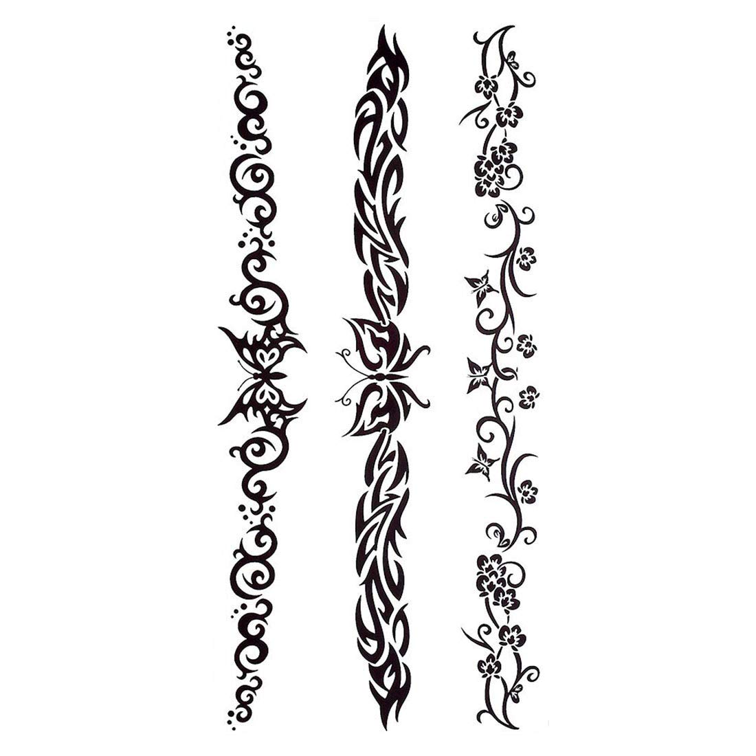 S.A.V.I 3D Temporary Tattoo Sticker Beautiful Black Colour Tribal Totem Cross Heart Popular Design Size 19x9 Cm - 1pc. (78), Multicolor, 9 g