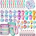 Capoda 122 Pcs Mermaid Party Favors for Girls Mermaid Theme Bracelets Keychains Pin Badges Stampers Rings Stickers Organza Bags for Pinata Stuffers Goodie Bag Fillers Mermaid Birthday Decorations