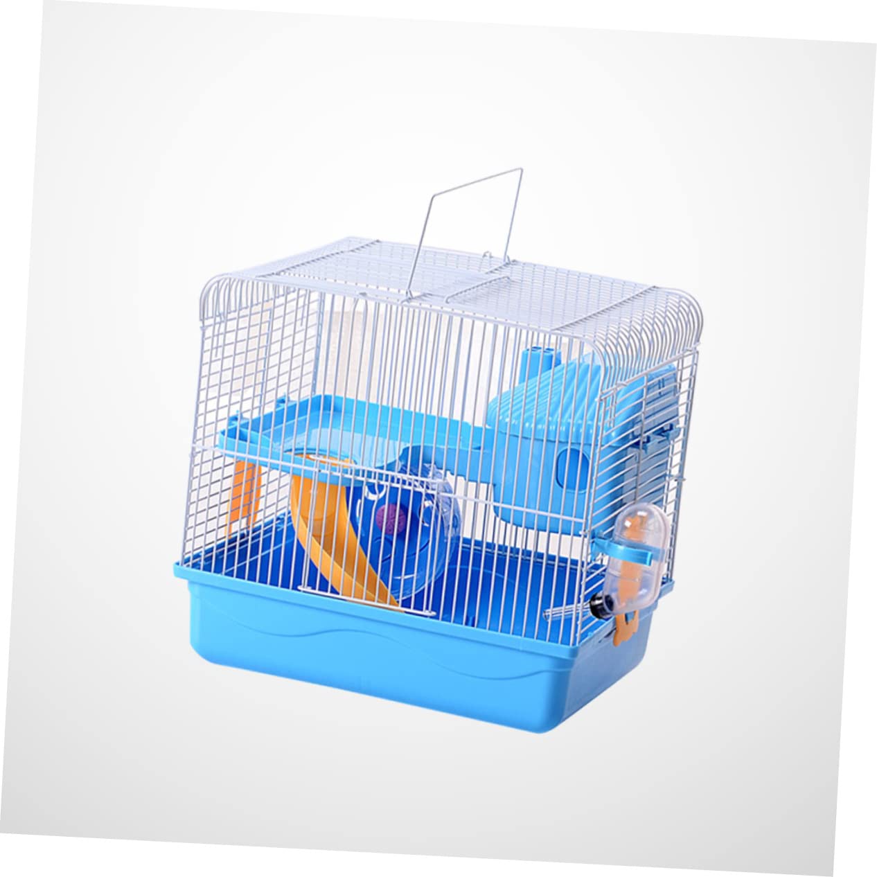 BESPORTBLE Jaula para Hámster De Diseño Rueda De Ejercicio y Dispensador De Agua Casa Portátil para Roedores Azul