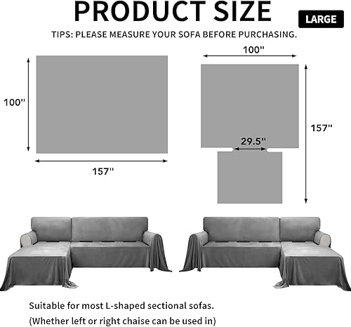 Miniatura 5 de Easy-Going Fundas de terciopelo de lujo para sofá modular de sala de estar, funda de sofá para sofá en forma de L, fundas de sofá de dos piezas para