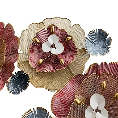 Image of SMILES GIFT Luxury Imported Wall Hanging | Handcrafted Metal Flower Wall Decoration | Home Decor for Living Room & Office