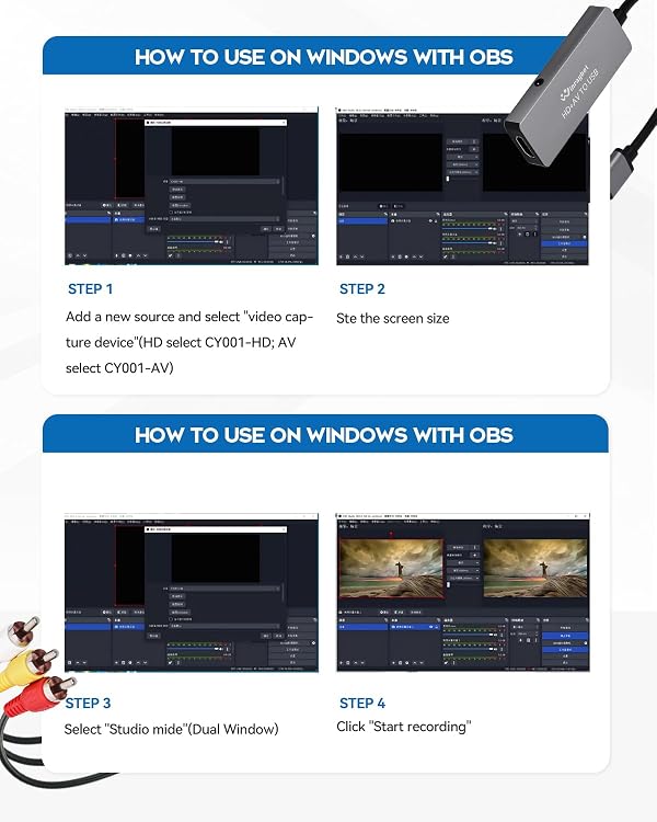 USB Video Capture Adapter, VHS to Digital Converter,Video Capture Card for VHS,RCA,HI9,hdmi for Video Streaming Convert VHS/DVD to Digital Format, RCA/S-Video/HDMI Input Optimized Version by WinRaybot - Image 7
