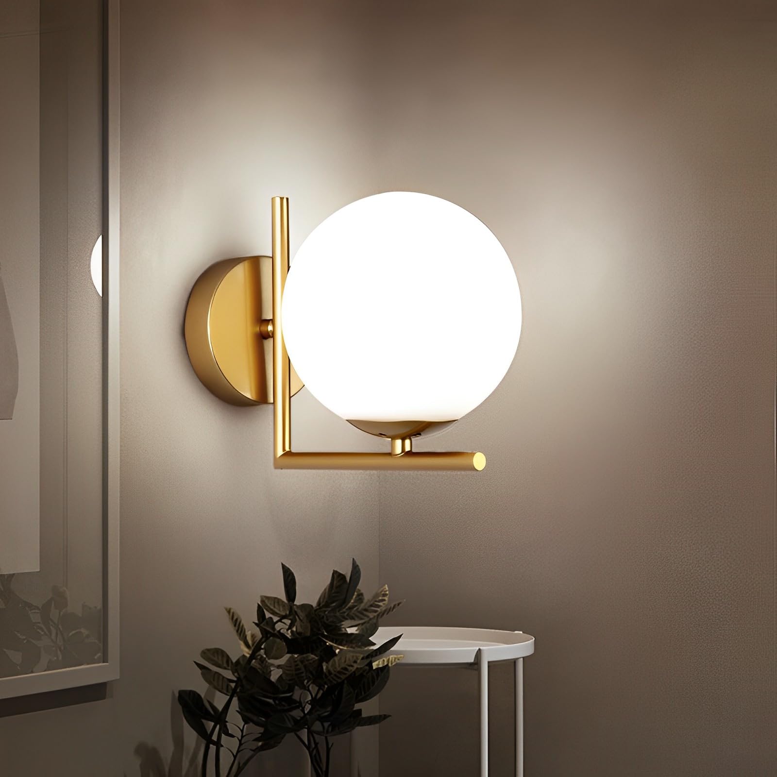 Lampade da Parete Moderne in Oro,Apparecchi di Illuminazione a Parete per Interni con Paralume in Vetro,Applique a LED,Lampada a Parete per Camera da Letto,Corridoio e Soggiorno(Stile A,Oro)