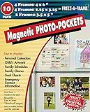 Special 10 Piece Set of Freez-A-Frame Magnetic Picture Frames / Photo Pockets. Made in USA