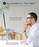 Adjustable Laptop Stand for Desk, DJ Laotop Riser, Ergonomic Small Sit to Stand Desk Converter, Support Working on Computer Standing, Compatible with MacBook and All 13"-16.5" Laptops, Silver