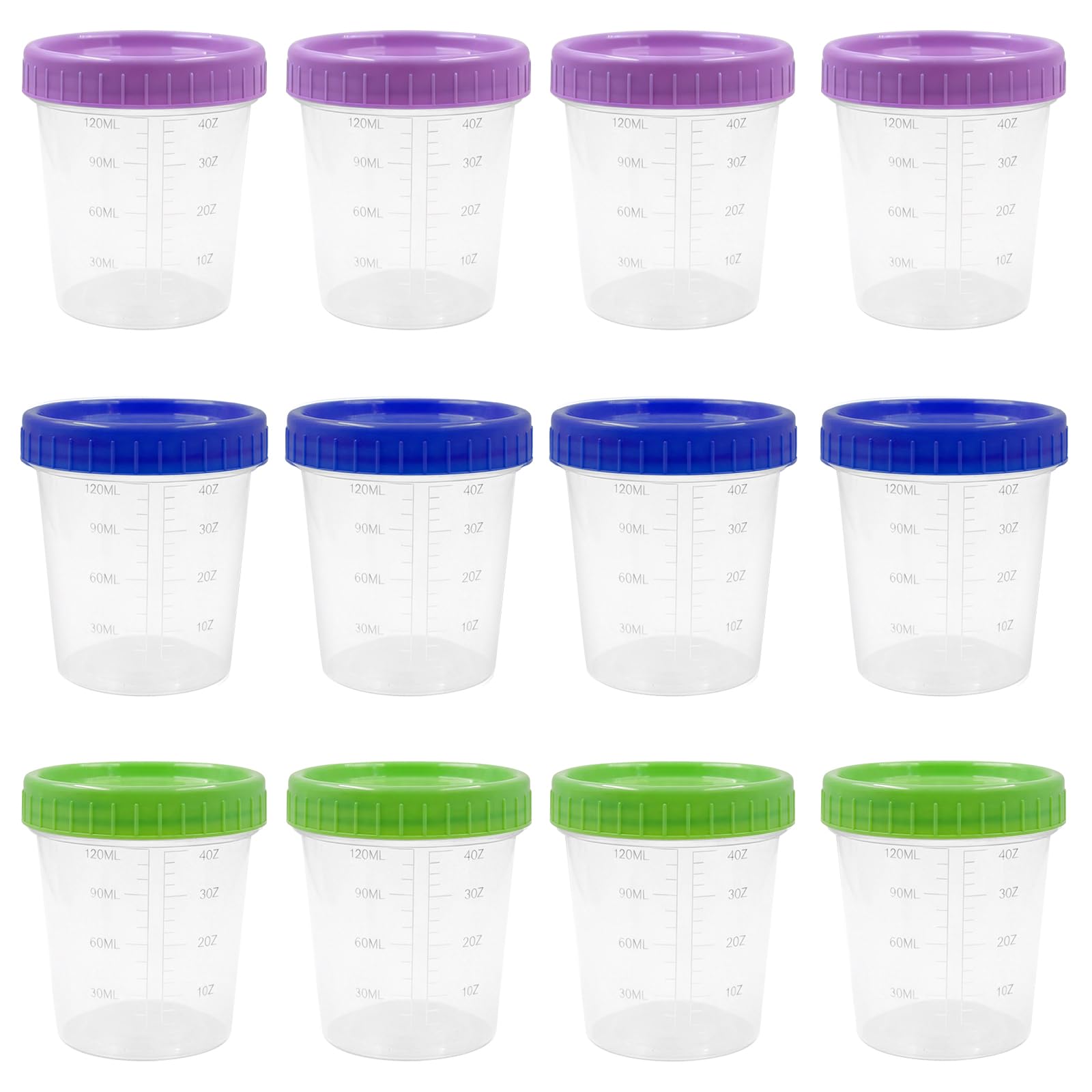 WSAMJIN 12 Pack Small Containers with Lids, 4oz/120ml Reusable Plastic Snack Pots, Airtight and Leakproof Small Plastic Containers for Sauces, Meal Prep, Microwave, and Fridge Safe
