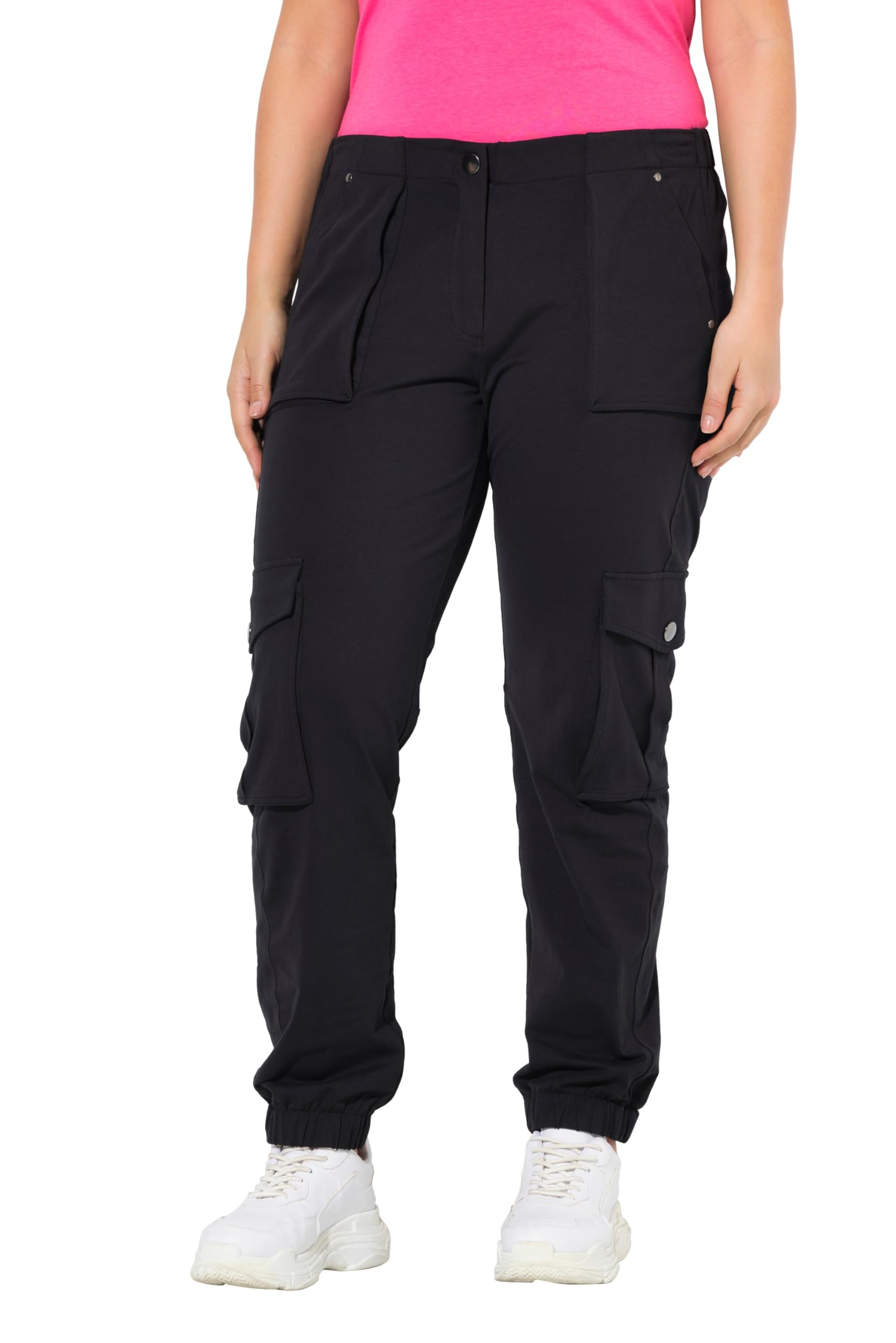 Ulla Popken Damen große Größen Übergrößen Plus Size Jerseyhose, Gummisaum, Komfortbund 837608