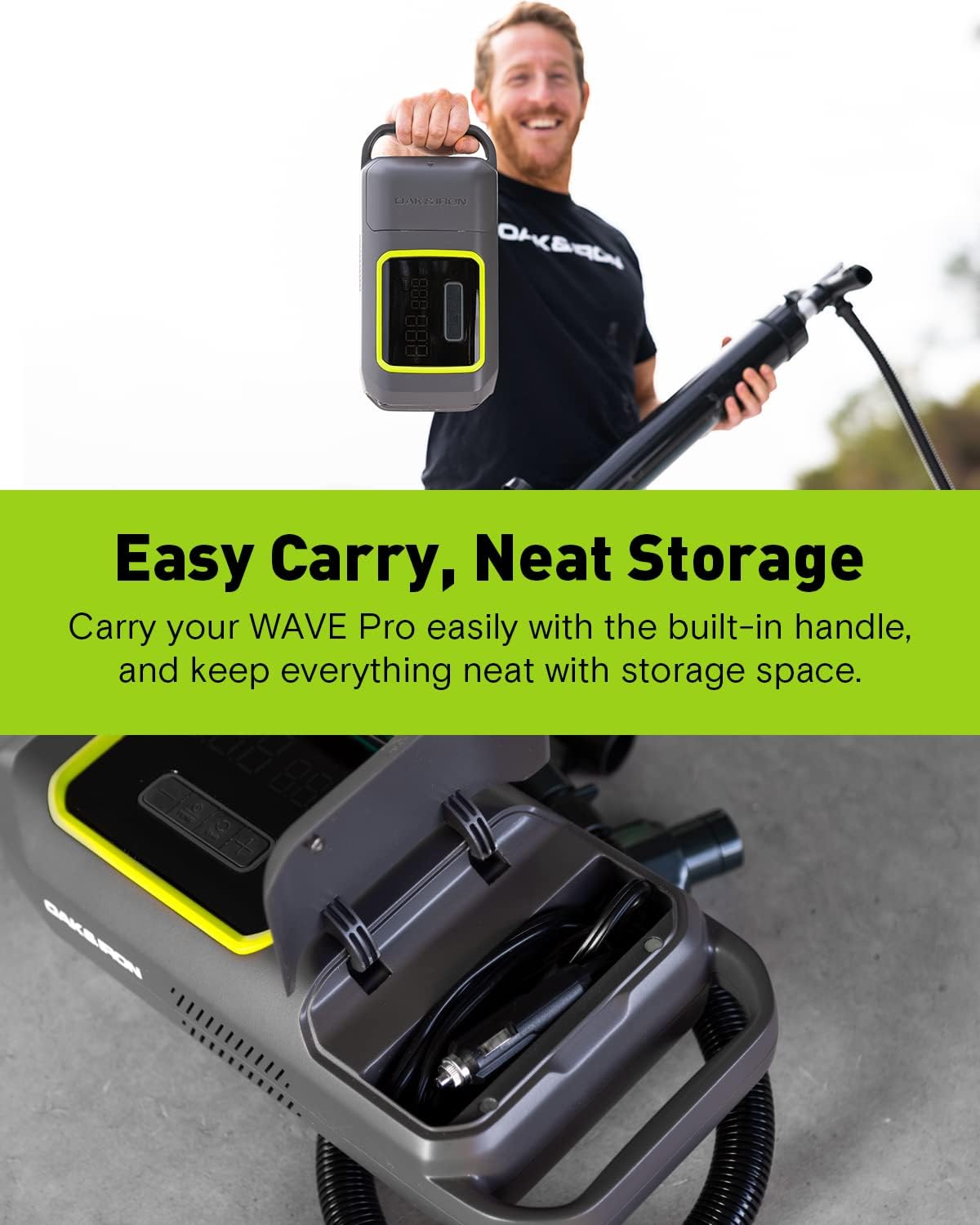 OAK & IRON Wave Electric Paddle Board Pump 20PSI SUP Pump 2.5X Faster