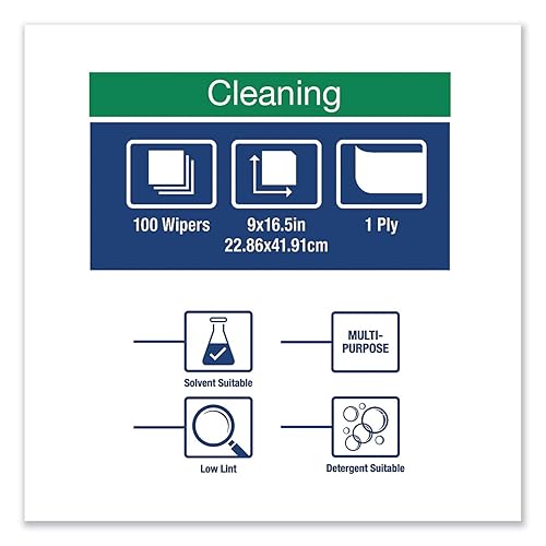 Miniatura 4 de Tork Paño de limpieza de baja pelusa turquesa W24, Top-Pak, 8 x 100 paños, 192475