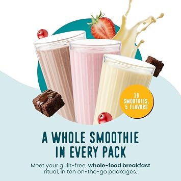 FlavCity All in One Protein Shake Powder Packets - On the Go Meal Alternative + 25g Protein & 10g Collagen, Made with Organic Reishi & Cordyceps Mushrooms - No Added Sugars, Variety 10 Pack
