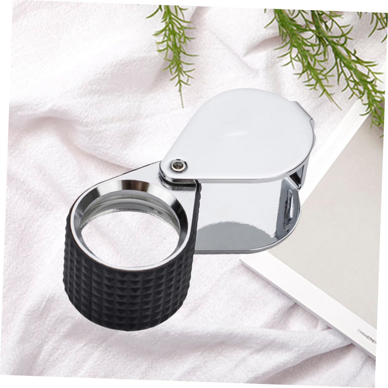 LED Illuminated Jewelry Magnifier for Jewelers, 10X-60X Folding Loupe