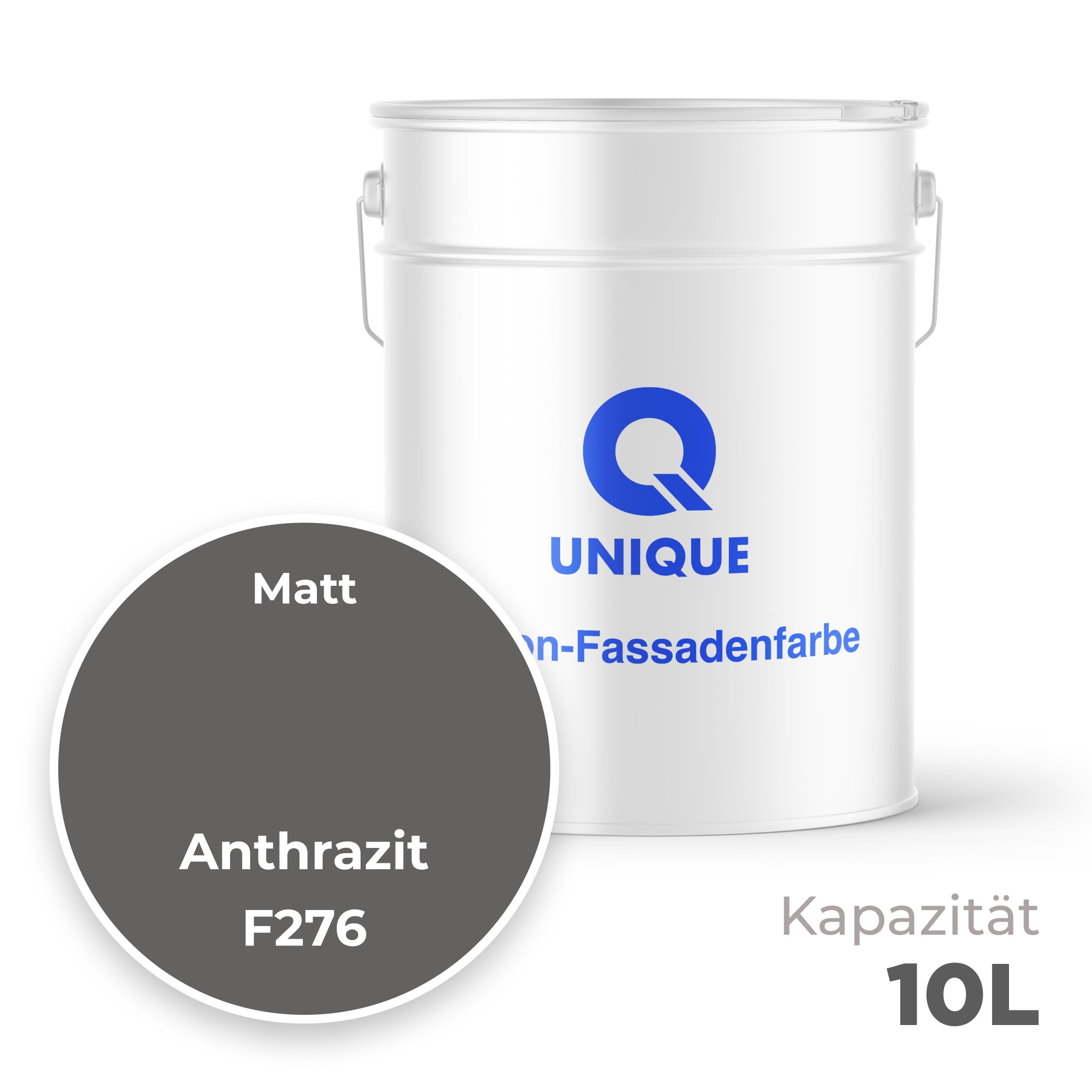 Q UNIQUE Pittura per facciate Grigio cemento 10 L – Pittura ai siliconi per esterni, Alta copertura, Resistente UV e intemperie, Autopulente, Per cappotti, calcestruzzo e supporti minerali