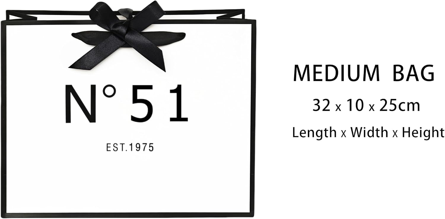 ANFENG 51th Birthday Keepsake Gift Vintage Bag Medium 13in for Women 1975 Mom Anniversary Novelty 51 Year Old Party Paper Bags Shopping Idea (Medium Size) image 2