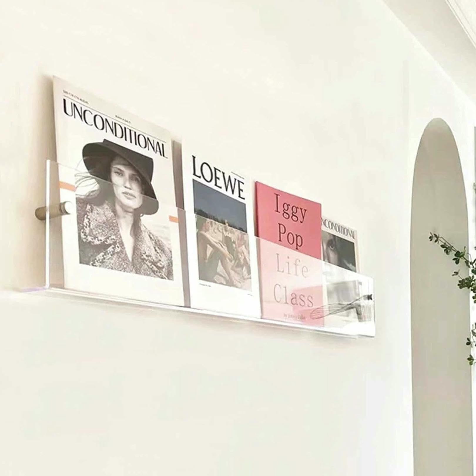 Wall-mounted Magazine Rack, Made Of Clear Acrylic, Sturdy And Easy To Install-