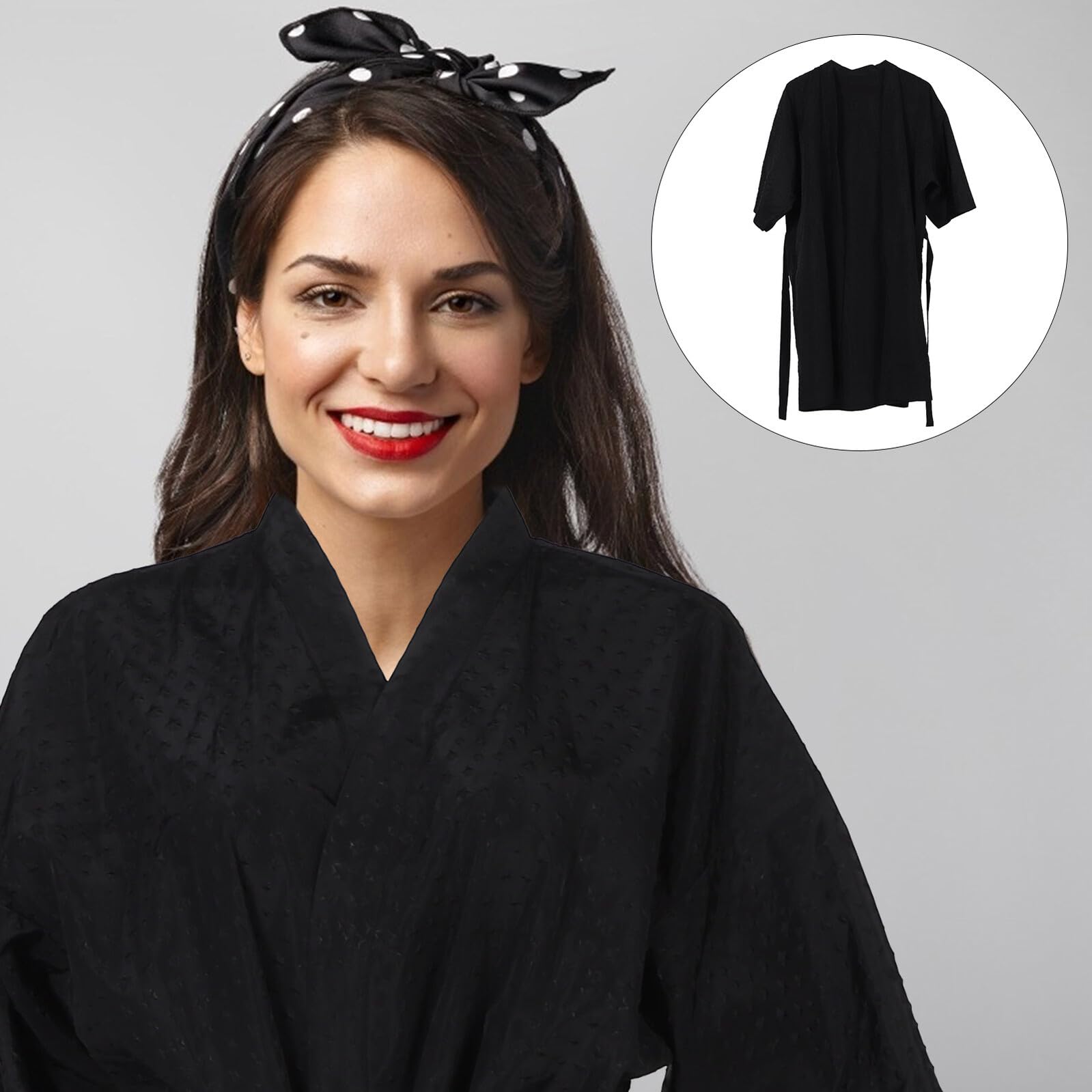Prendas para Peluquería para Clientes Estilo Kimono con Lazo para Cortes de Pelo y Teñidos en Salones de Belleza