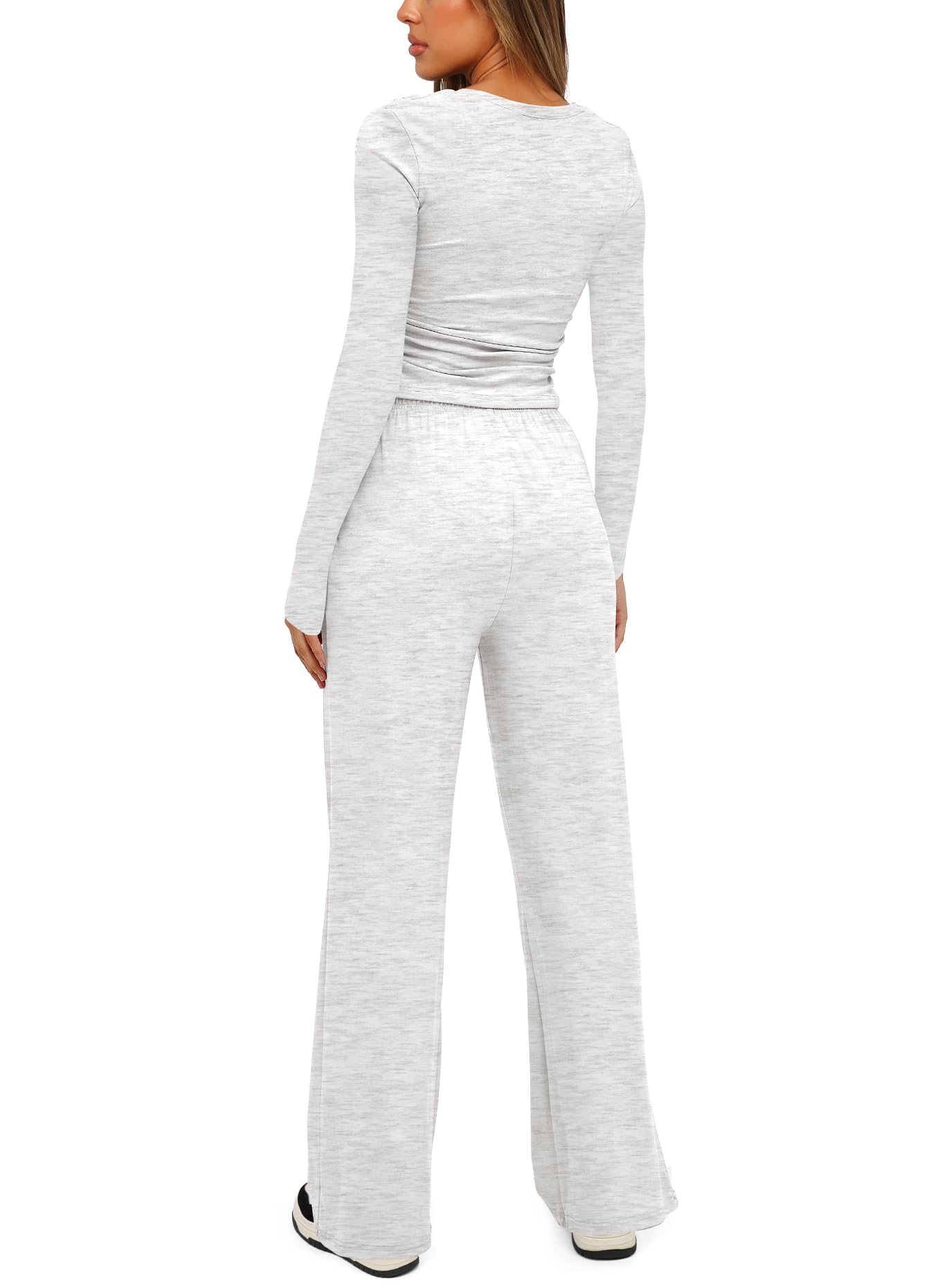 Darong Women's 2 Piece Sets Fall Outfits Long Sleeve Wide Leg Tracksuits Casual Lounge Set Matching Sets