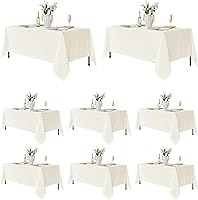 Vista 28 de Fitable - Paquete de 8 manteles rectangulares: telas de mesa lavables, resistentes a las manchas y sin arrugas, cubiertas de mesa reutilizables