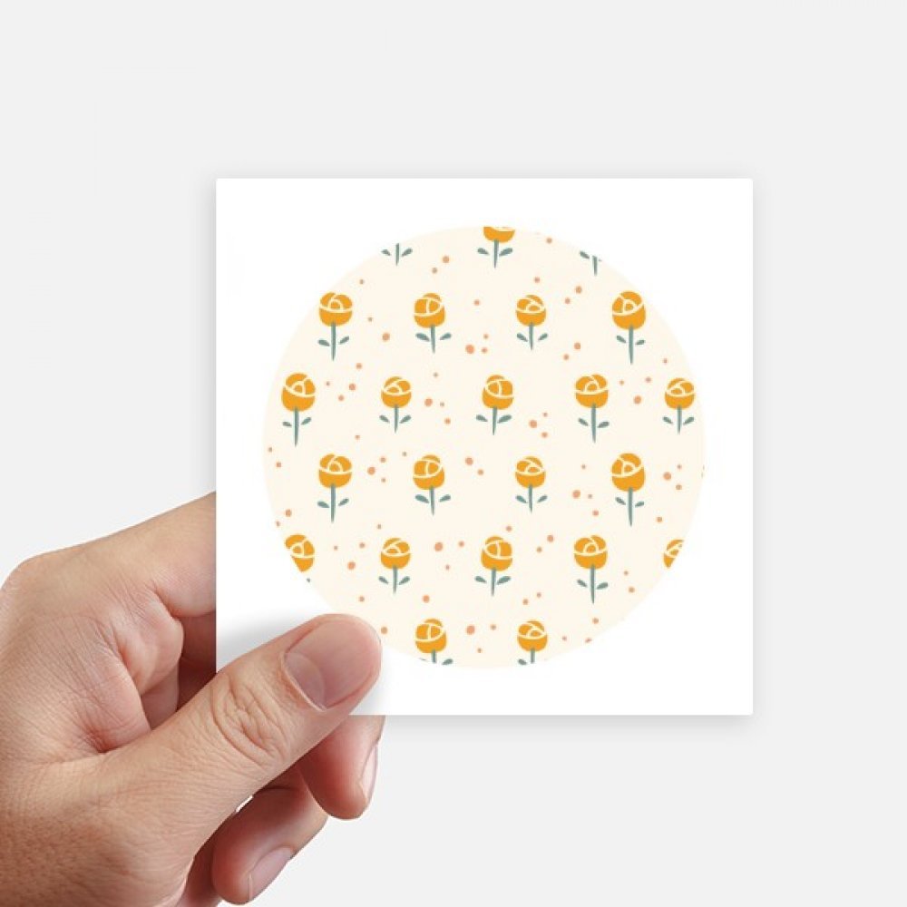 Autocollant carré fleur jaune de 10 cm pour gourde et PC, lot de 8 stickers imperméables DIYthinker