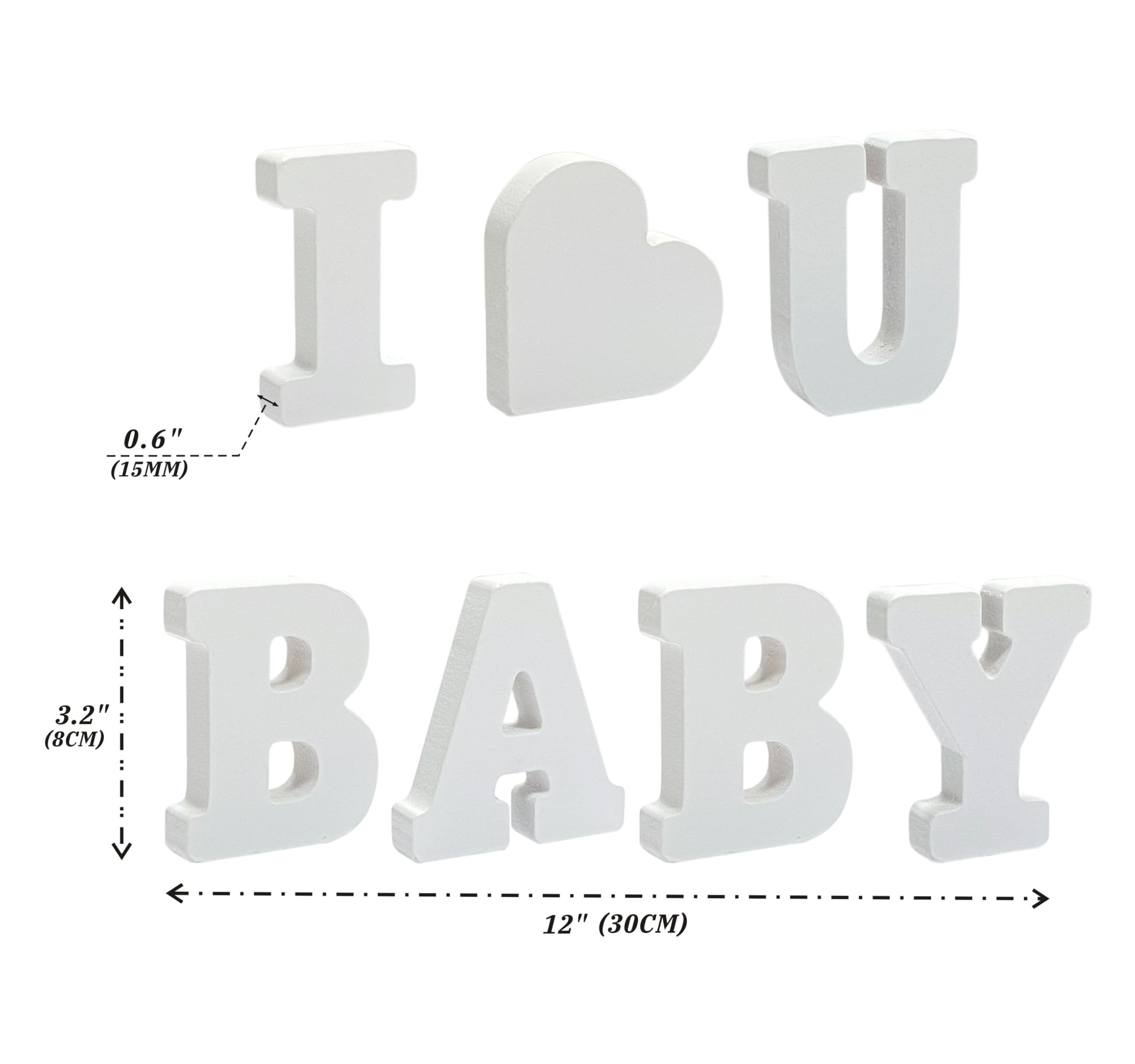 Letras de madera blanca de 3 pulgadas, 56 piezas, letras del alfabeto de pie para manualidades, boda, fiesta, decoración del hogar
