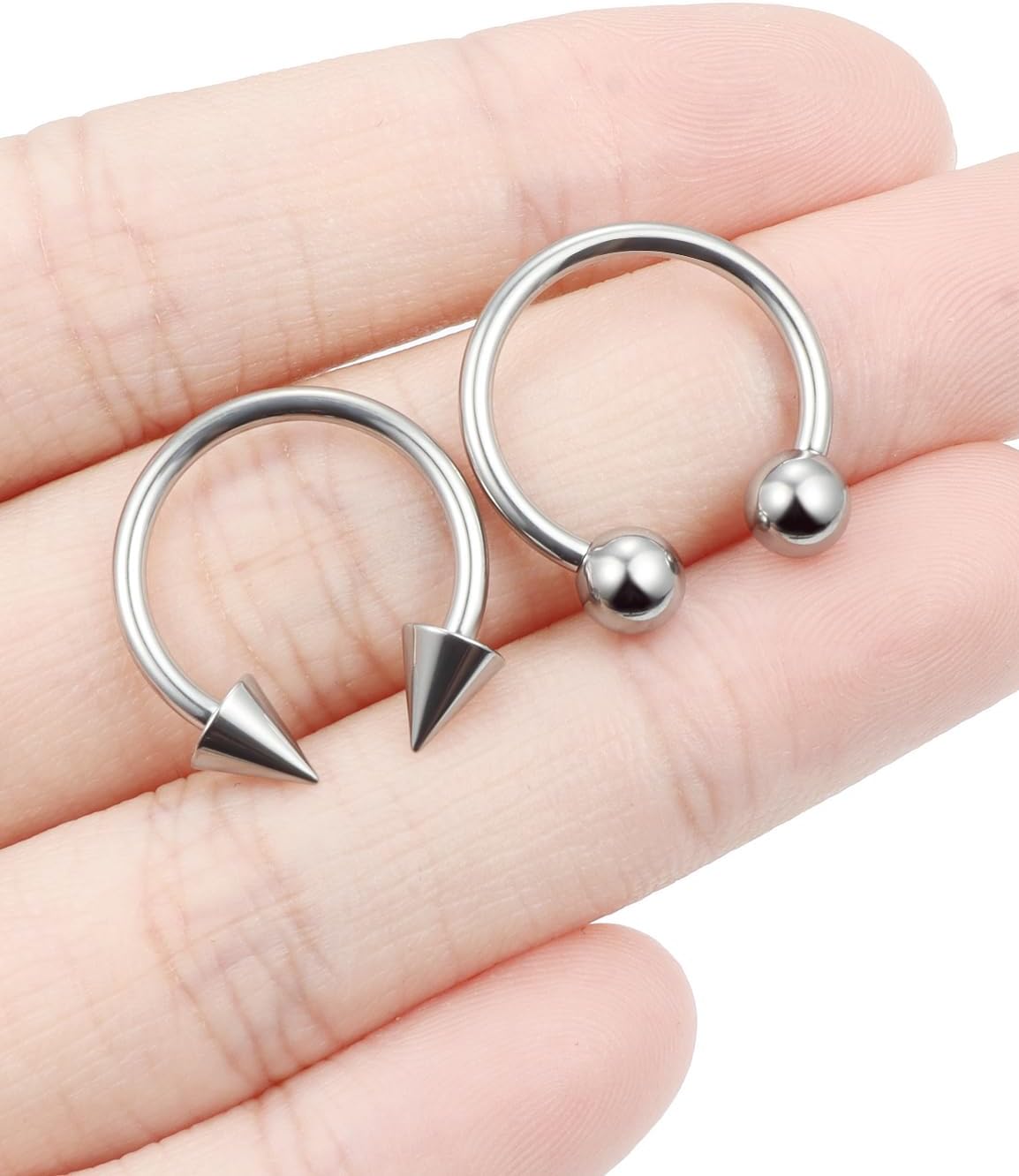 F136 Titanium 20/18/16/14/12/8/4/2g Septum Nose Rings Gauge Earrings Lip Rings Prince Albert Jewelry Internally Threaded Horseshoe Hoop Piercings - Image 3