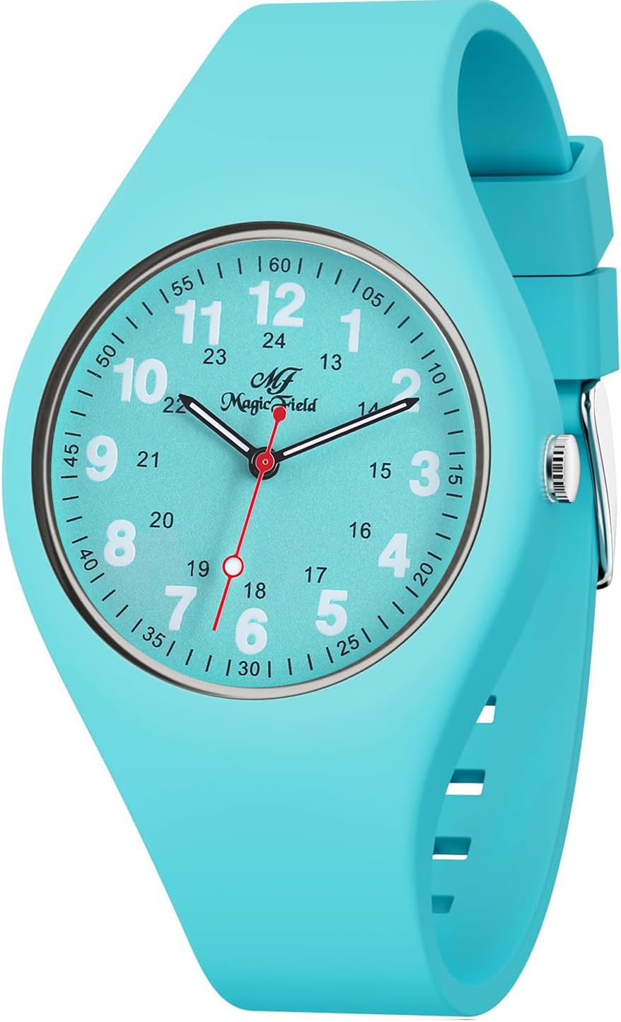 SIBOSUNNurse Watch for Men Women Silicone Analog Quartz Jelly Watch with Second Hand Luminous Watch