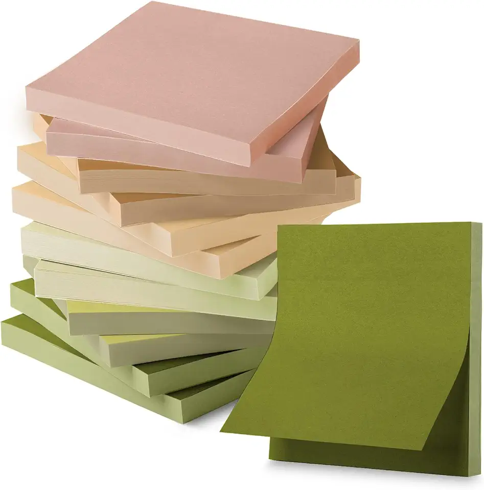 Mr. Pen- Sticky Notes, 3”x3”, 12 Pads, 600 Sheets, Dark and Earthy Colors Sticky Notes 3x3