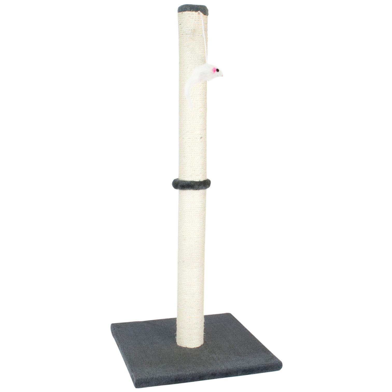 proudpet Cat Scratching Post 32 Inch Tall Pet Kitten Scratch Toy with Platform (Grey)