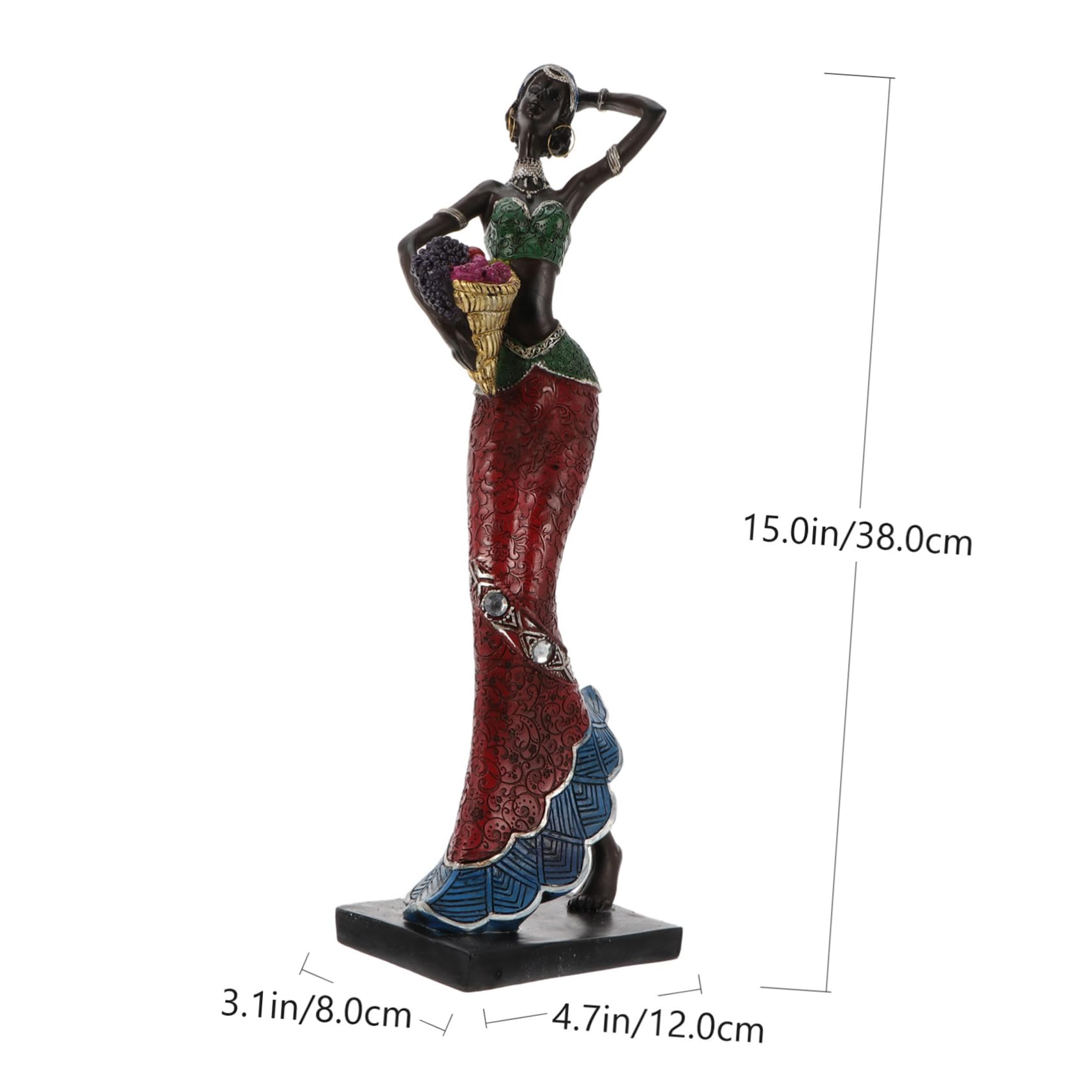 Alipis 1pezzi Statuette Artigianali in Resina Decorazioni Per Statue Da Scrivania Statuette Etniche Scultura in Resina Da Statua Africana