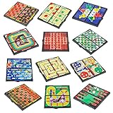 4E's Novelty 12 Bast Travel Sized Board Games. These Magnetic Games Set Contains All of Your Classic Favorites: Chess, Checkers, Tic-tac-Toe, Backgammon and Chinese Checkers are Included. 5