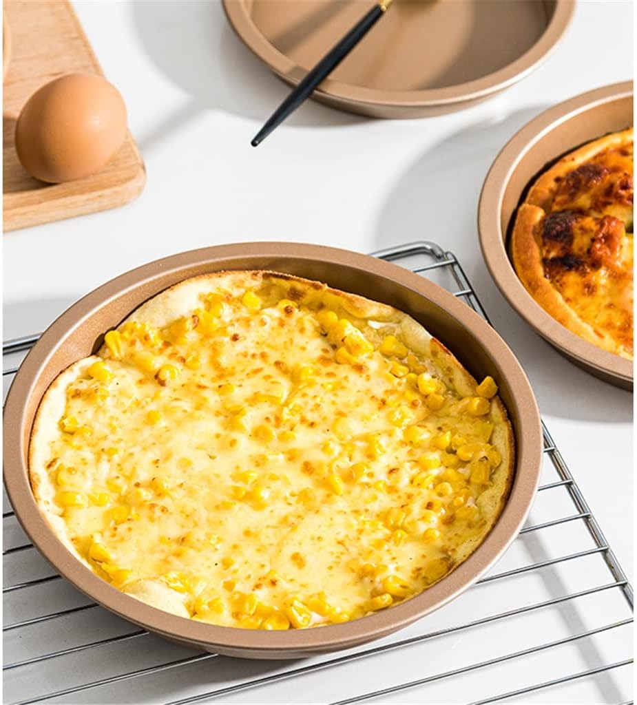 Pizza Plate Pan 6/7 Inch Round Shallow Dish Pizza Pan Non-Stick Pizza Pies DIY Baking Tray (Size : 6 inches) (7 inches)