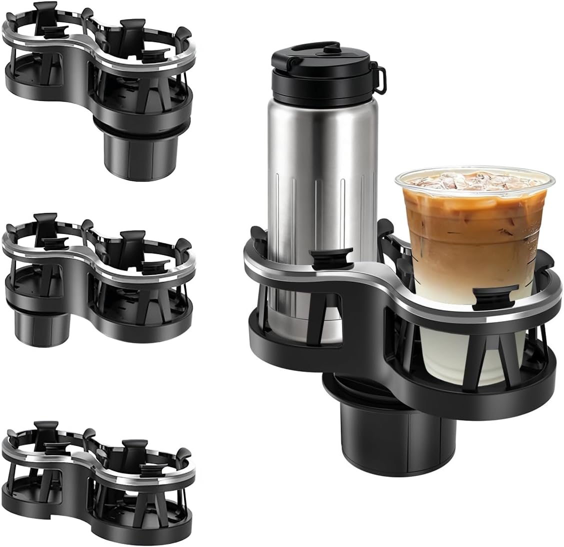 Amazon | AnT 車用ドリンクホルダー 2in1 ツインカップホルダー ボトルホルダー 4つの使い方自動適応弾性クリップ 取付簡単 ...