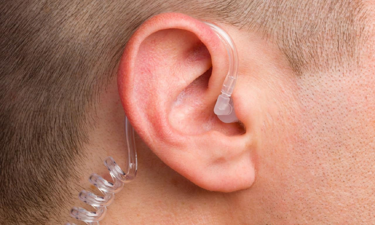 EH Covert - Juego de comunicaciones de dos cables con auricular de tubo acústico, micrófono de solapa y PTT para radios iCOM F62D F9011 F9021 F3400 F4400D