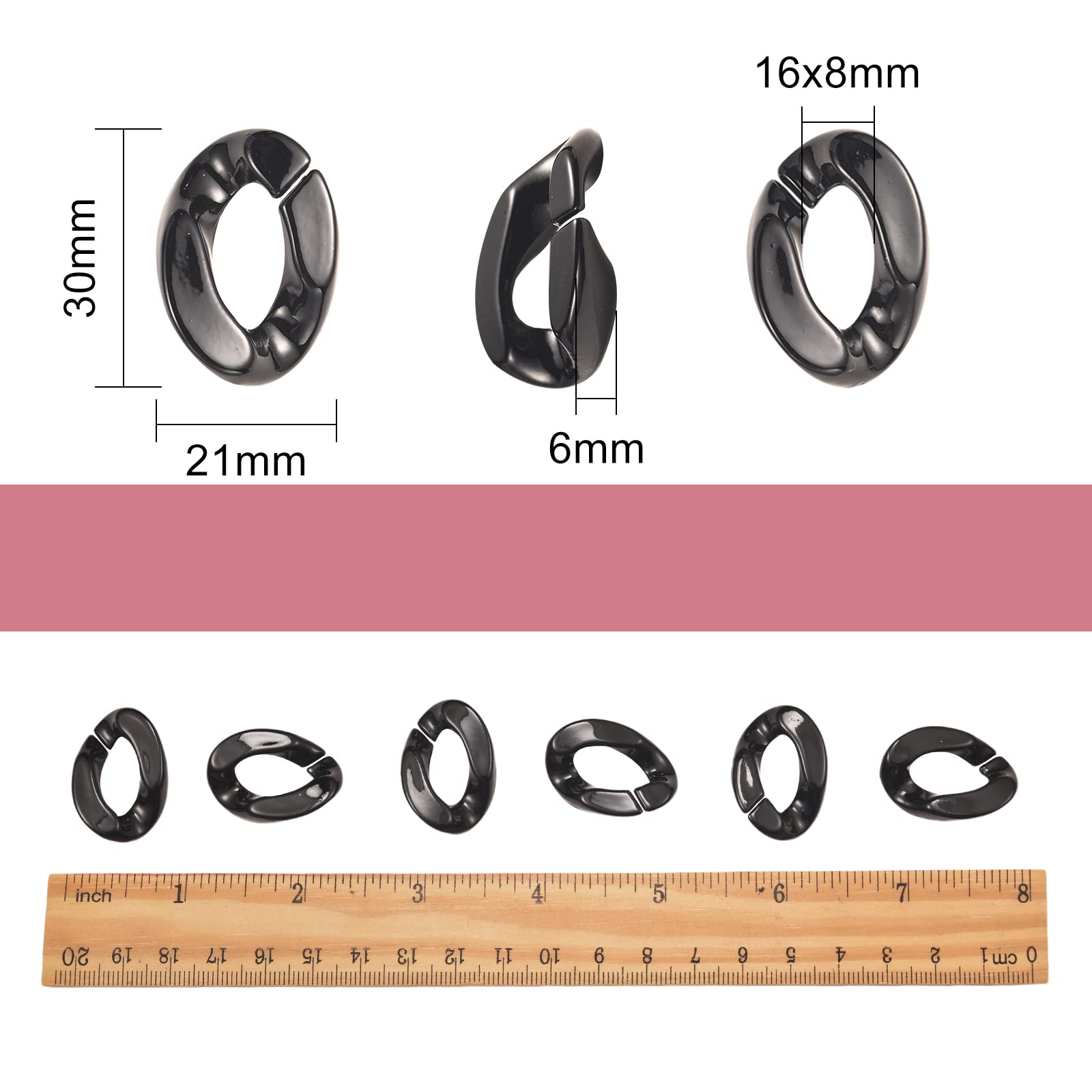 QXUJI Lot De 200 Anneaux De Jonction Ovales En Acrylique - Couleurs Assorties - Pour La Fabrication De Bijoux - 10 X 14 Mm